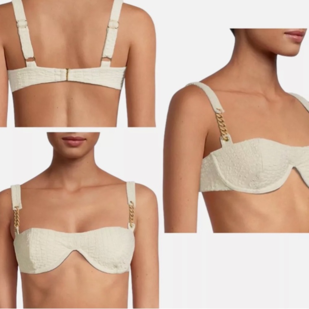 NEW Revel Rey Womens Size L Sandstone Croc Uma Bikini Top Swimwear - Gorgeous